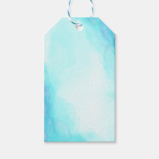 Étiquettes-cadeau Aquarelle bleue Sky Arrière - plan (Devant)