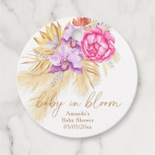Étiquettes Cadeau Aquarelle bohème herbe de pampa - Baby shower