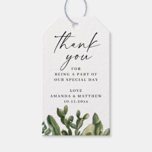 Étiquettes-cadeau Aquarelle Cactus Merci Mariage Succulent