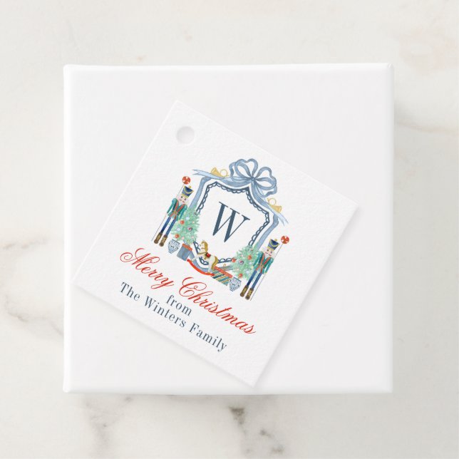 Étiquettes Cadeau Aquarelle Casse-monogramme Noël (En situation)