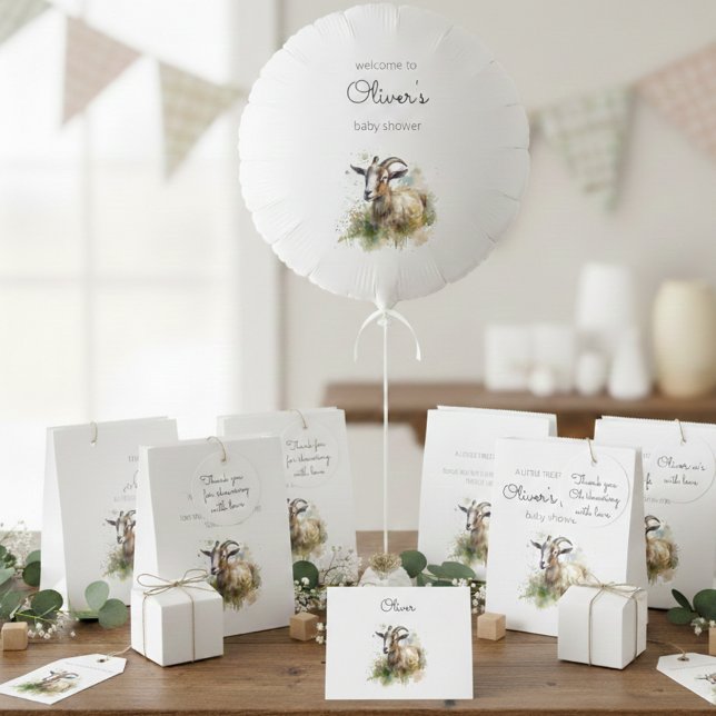 Étiquettes-cadeau Aquarelle Chèvre de ferme, planches de mousse sur  (Créateur téléchargé)