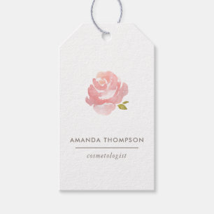 Étiquettes-cadeau Aquarelle Chic Rose rose rose