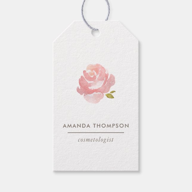 Étiquettes-cadeau Aquarelle Chic Rose rose rose (Devant)