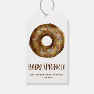 Étiquettes-cadeau Aquarelle Chocolat Donut Baby Sprinking Merci