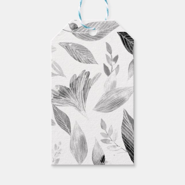 Étiquettes-cadeau Aquarelle chute feuilles 8 (Devant)