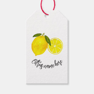 Étiquettes-cadeau Aquarelle Citron jaune
