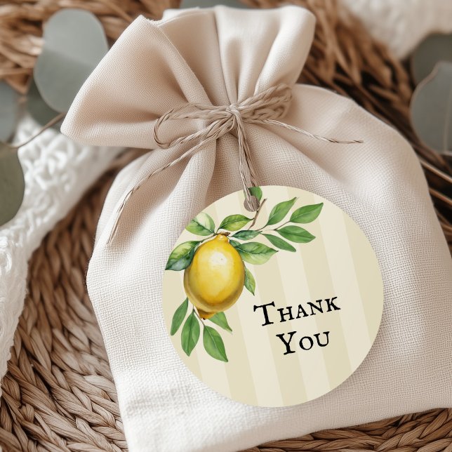 Étiquettes Cadeau Aquarelle Citron Jaune Citrus Russe Mariage (Créateur téléchargé)
