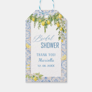 Étiquettes-cadeau    Aquarelle citrons fantaisistes bride méditerran