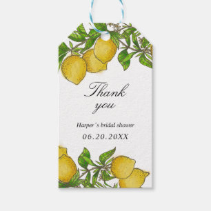 Étiquettes-cadeau Aquarelle citrons verts arrière - plan merci