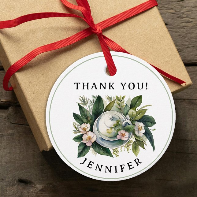 Étiquettes Cadeau Aquarelle classique Pastel vert rose (Créateur téléchargé)