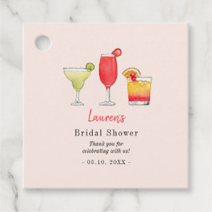 Étiquettes Cadeau Aquarelle cocktail Merci douche nuptiale
