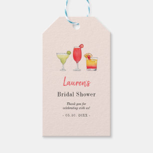 Étiquettes-cadeau Aquarelle cocktail Merci douche nuptiale Favor