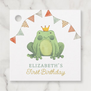 Étiquettes Cadeau Aquarelle Cute Frog Anniversaire