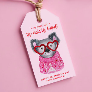 Étiquettes-cadeau Aquarelle Cute Koala Enfants Valentine