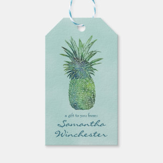 Étiquettes-cadeau Aquarelle d'ananas