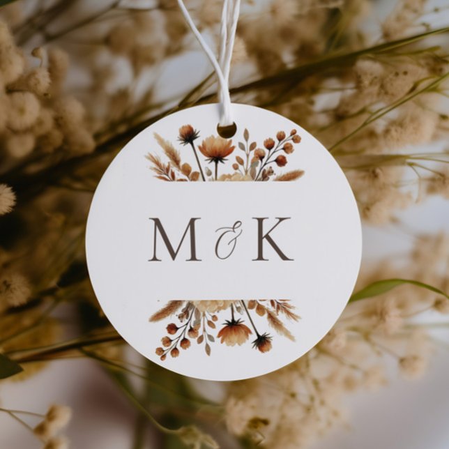 Étiquettes Cadeau Aquarelle de bois de brume Chute Mariage floral (Créateur téléchargé)