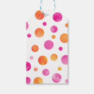 Étiquettes-cadeau Aquarelle de Citrus rose Pois