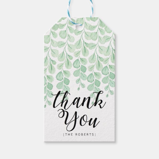 Étiquettes-cadeau Aquarelle de la Vigne du jardin | MERCI (Devant)