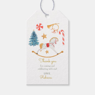 Étiquettes-cadeau Aquarelle de Noël Baby shower mignon
