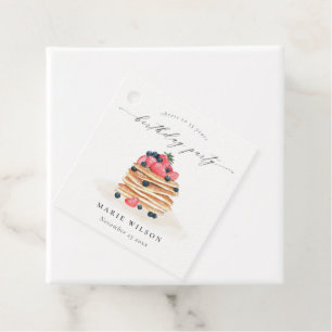 Étiquettes Cadeau Aquarelle de Pancake aux fruits mignonnes N'import