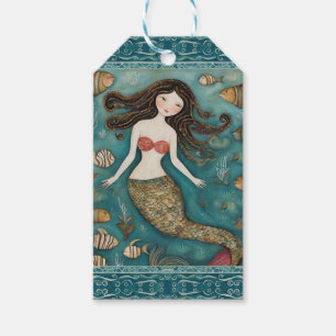 Étiquettes-cadeau Aquarelle de sirène