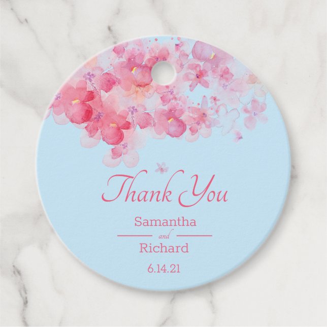 Étiquettes Cadeau Aquarelle délicate Florale (Devant)