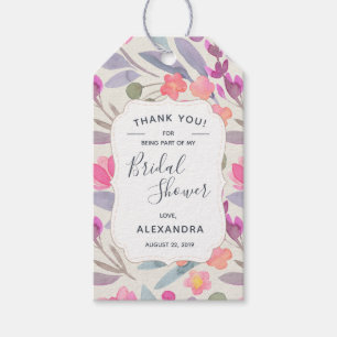 Étiquettes-cadeau Aquarelle Dreamy Floral MERCI FÊTE DES MARIÉES