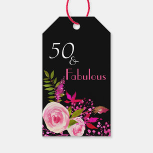 Étiquettes-cadeau Aquarelle élégante 50 et fabuleux floraux