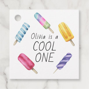 Étiquettes Cadeau Aquarelle Été Popsicle Crème de glace Anniversaire