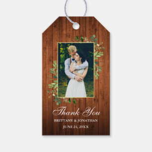 Étiquettes-cadeau Aquarelle Eucalyptus Vert Mariage bois