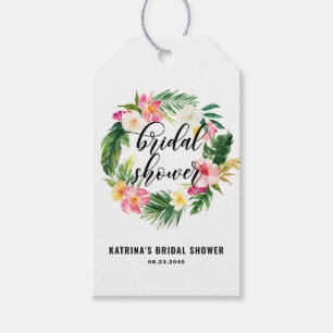 Étiquettes-cadeau Aquarelle Fête des mariées de couronnes florales t