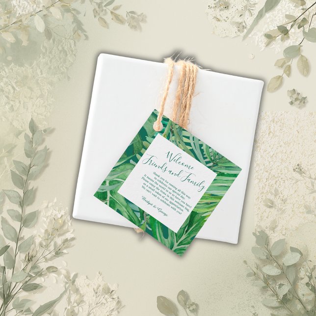 Étiquettes Cadeau aquarelle fleur sauvage verdure feuillage (Créateur téléchargé)