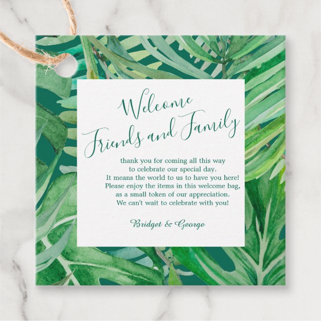 Étiquettes Cadeau aquarelle fleur sauvage verdure feuillage (Devant)