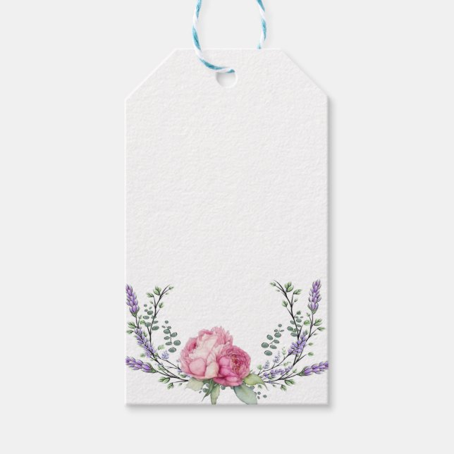 Étiquettes-cadeau Aquarelle fleurs roses aquarelle pivoines roses aq (Devant)