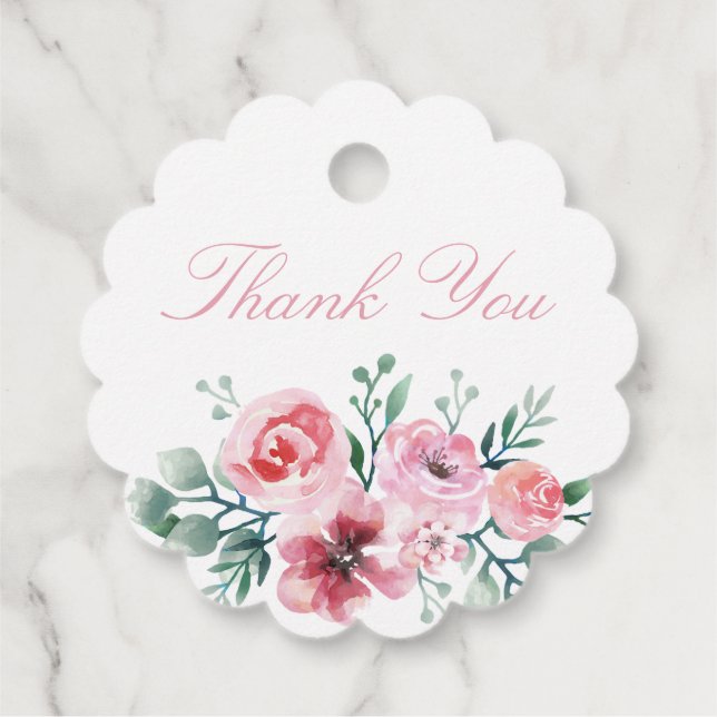 Étiquettes Cadeau Aquarelle Floral Giraffe Ribbon Girl Anniversaire (Dos)