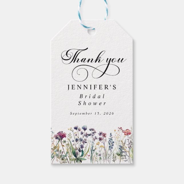 Étiquettes-cadeau Aquarelle Floral Jardin botanique Favoriser Balise (Devant)