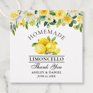 Étiquettes Cadeau Aquarelle Floral Lemons Limoncello Carré