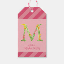 Aquarelle Floral 'M' Monogramme Favoriser la balis