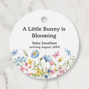 Étiquettes Cadeau Aquarelle Floral Peter Rabbit Baby shower Blosoms