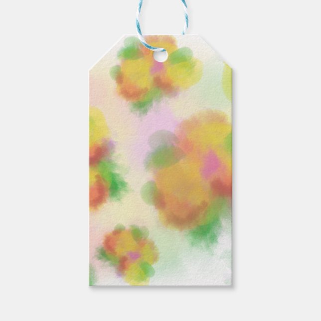 Étiquettes-cadeau Aquarelle florale (Devant)