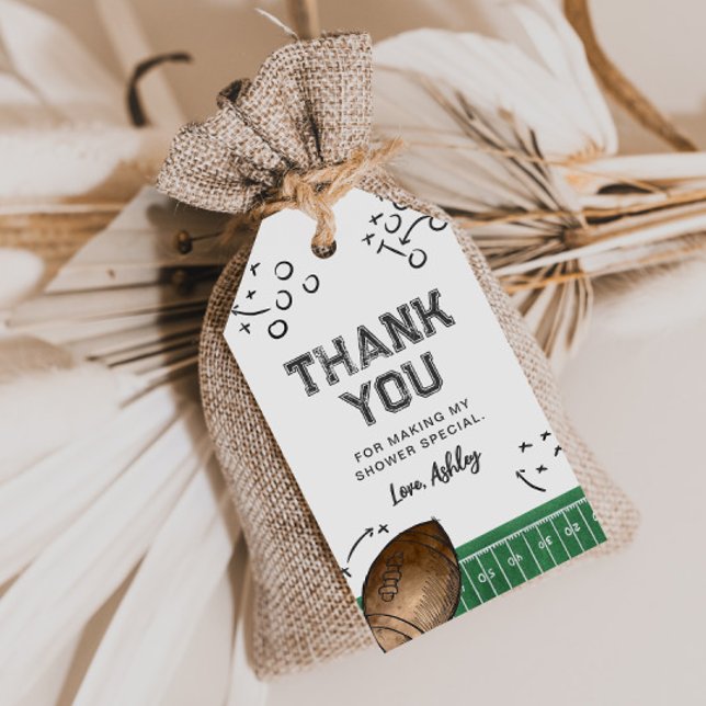 Étiquettes-cadeau Aquarelle Football Baby shower Favoriser les étiqu (Créateur téléchargé)