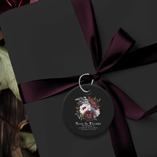 Étiquettes Cadeau Aquarelle gothique romantique Corbeau Mariage flor