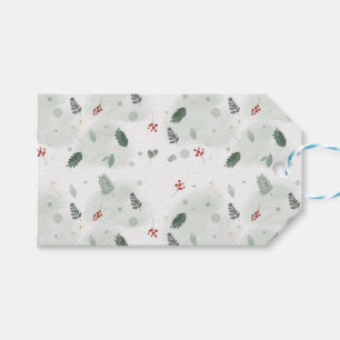 Étiquettes-cadeau Aquarelle Holly Feuille Motif Noël Plan d'art