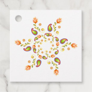 Étiquettes Cadeau Aquarelle indien paisley