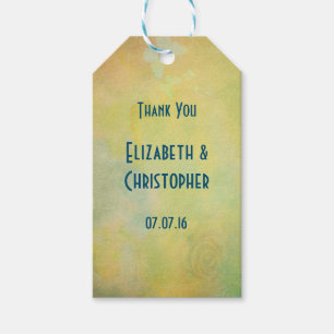 Étiquettes-cadeau Aquarelle jaune pâle de style Vintage Merci