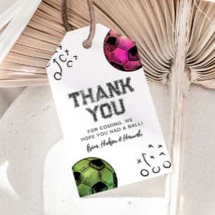 Étiquettes-cadeau Aquarelle Joint Soccer Faver Tags