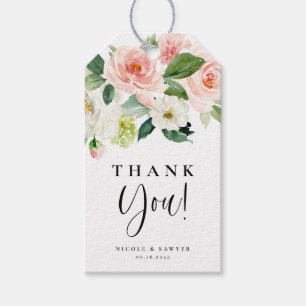 Étiquettes-cadeau Aquarelle Jolie Fleurs Jardin Mariage Merci