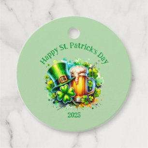 Étiquettes Cadeau Aquarelle Joyeux accessoire de la fête de la Saint