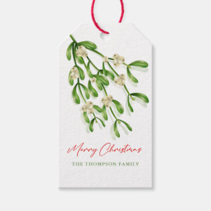 Étiquettes-cadeau Aquarelle Joyeux Noël Berry Branches