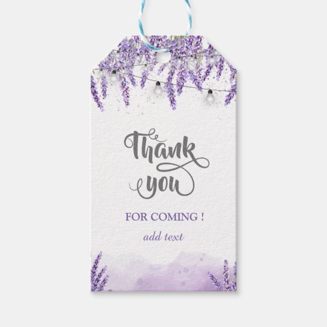 Étiquettes-cadeau Aquarelle Lavander (Devant)